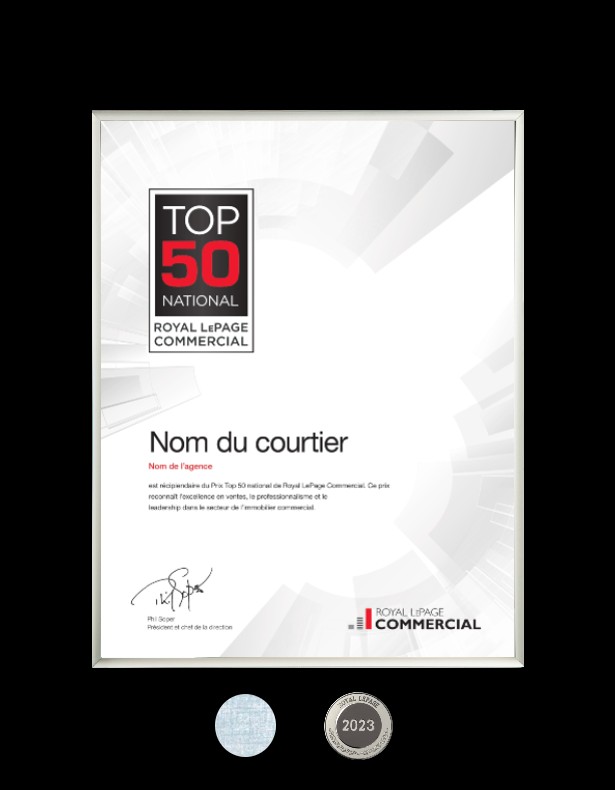Mise  jour - Top 50 NationalMC de Royal LePage MD Commercial MC